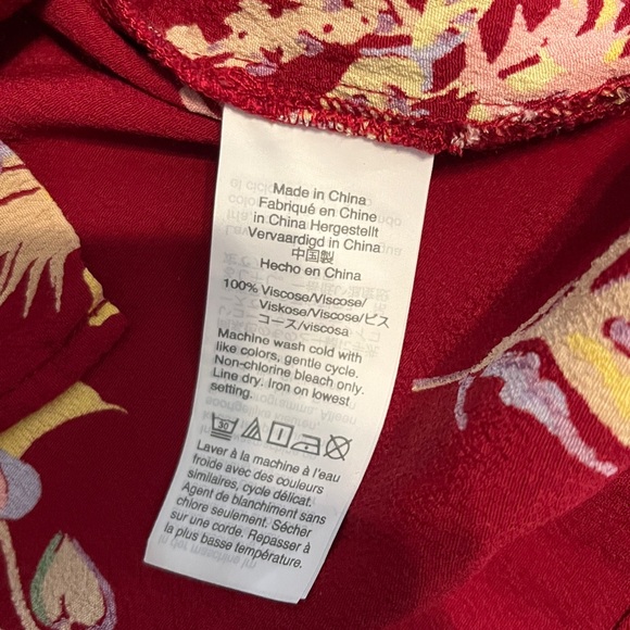 Madewell Red Tropical Print Floral Dress Medium - Picture 14 of 15